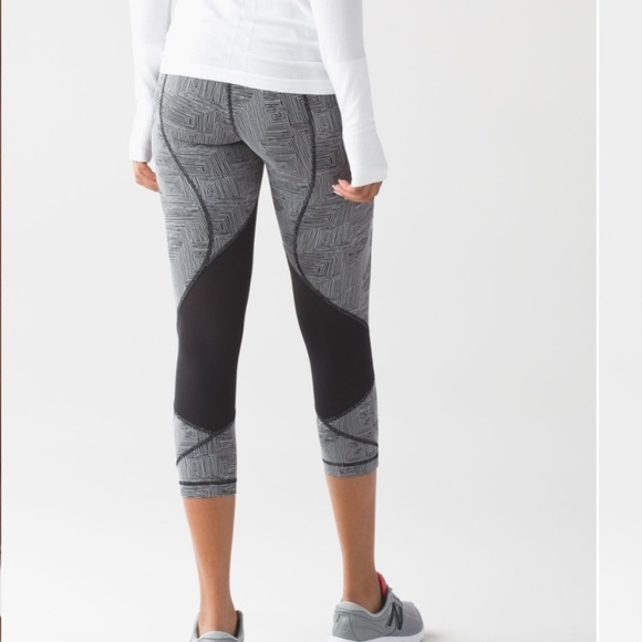 lululemon Pace Rival Crop Legging Luxtreme Maze Jacquard Sz 8 - Picture 2 of 16